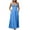 Blue Dress for women, variant on ATOYSOY Women's Beach Sundress Sleeveless V Neck Elegant Casual Spaghetti Strap Cutout Tea Length A Line Split Dress High Waist Retro Workout Dress for Girls Blue