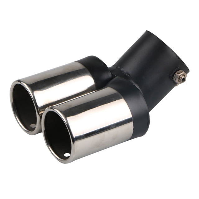 sweethay Punta de silenciador de escape Universal para coche, salida doble, puntas de tubo de escape, silenciador de sonido, accesorios Accesorios para motos Curva/Negro