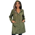thumbnail image 2 of EGNMCR Women's Water Trench Coat Mid Long Double Breasted Coat Jacket Outwear with Pockets Fall Winter, 2 of 6