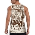thumbnail image 3 of Fotbe Western Desert Cowboys2 Pattern Men's Quick Dry Workout Tank Top Gym Muscle Tee Fitness Bodybuilding Sleeveless T Shirt Breathable Workout Shirt-, 3 of 9