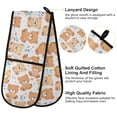 thumbnail image 4 of Dailycode Double Sided Oven Mitt with Loop Heat Resistant Kitchen Long Potholders 7" x 35" Cute Teddy Bears, 4 of 6