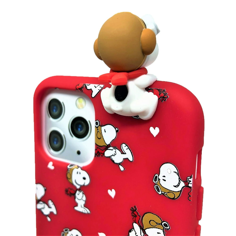 Peanuts Pilot Snoopy Red Figure Jell Slim Protective Rubber Phone