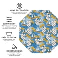thumbnail image 3 of Honeii Flower and Sail Boat print Leather Coaster Set of 4, ideal for safeguarding your furniture from drinks spills and effortless cleanup-Octagon, 3 of 6