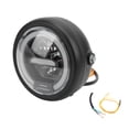 thumbnail image 1 of Motor Led Headlight 6.5in Motorcycle Front LED Headlight Vintage Amber White Light Modification Universal 12-24V, 1 of 8