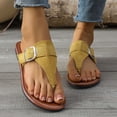 thumbnail image 4 of Yellow Womens Casual Flat Sandals Lightweight Beach Footwear For Spring And Summer Indoor Outdoor Wear Comfortable Toe Thong Style Sandals Size 42, 4 of 9