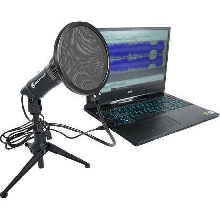 Z-Stream USB Condenser Computer Microphone YouTube Zoom Podcasting Mic Bundle RockPop Double Screen Recording Mic Pop Filter w/Metal Gooseneck Clamp