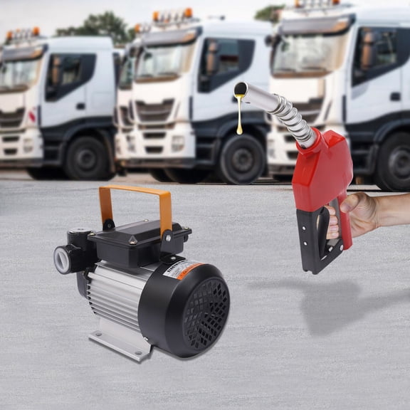 Black, Silver 110V Electric Fuel Transfer Pump Diesel Kerosene Oil w/ Nozzle Hose 0.55KW USA