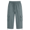 thumbnail image 5 of Guluxicc Women's Cargo Pants with Multi Pocket Elastic Waist Drawstring Cropped Trousers for Everyday Summer Fall, 5 of 7