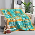 thumbnail image 5 of Miami Throw Blanket, American Football Sport Team Color Blanket, Soft Flannel Gifts for Men Women Fan Rugby Lovers Merch for Sofa Bed Decor, 50X40 in, 5 of 6