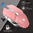thumbnail image 5 of Ratón inalámbrico para juegos T12 recargable, silencioso, óptico, 2.4 G, con luz LED intercambiable, compatible con portátiles, 7 botones, 3 A, 5 of 5