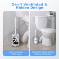 thumbnail image 4 of Juego de portaescobillas para inodoro, diseño curvado con soporte para limpieza profunda debajo del borde, depurador oculto compacto para espacios pequeños, accesorios modernos de baño de, 4 of 7