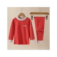 thumbnail image 3 of Venjoe Kids Thermal Underwear Set Girls Boys Warm Long Sleeve Undershirt Tops Fleece Leggings Long Red 165, 3 of 4