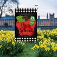 thumbnail image 5 of Back to School Polka Dot Apple Decor Burlap Garden Flag Double Sided Vertical Fall Seasonal Welcome First Day to School Outdoor Yard Banner 12" x 18", 5 of 6