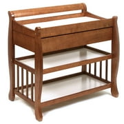Tuscany Solid Wood Sleigh 2 Shelf Cognac Finish Changing Table w/Drawer