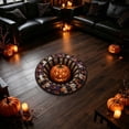 thumbnail image 3 of 3D Halloween Rug, Novelty Ghost Skeleton 3D Optical Illusion Rugs | Quilted Round Mat with Spooky Depth Design Soft & Durable Fabric Non-, 3 of 5