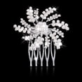 thumbnail image 2 of Flor de boda nupcial de plata Diamante de cristal Clip de peine Diapositiva Fascinator Sunnimix Peine del pelo de la flor, 2 of 7