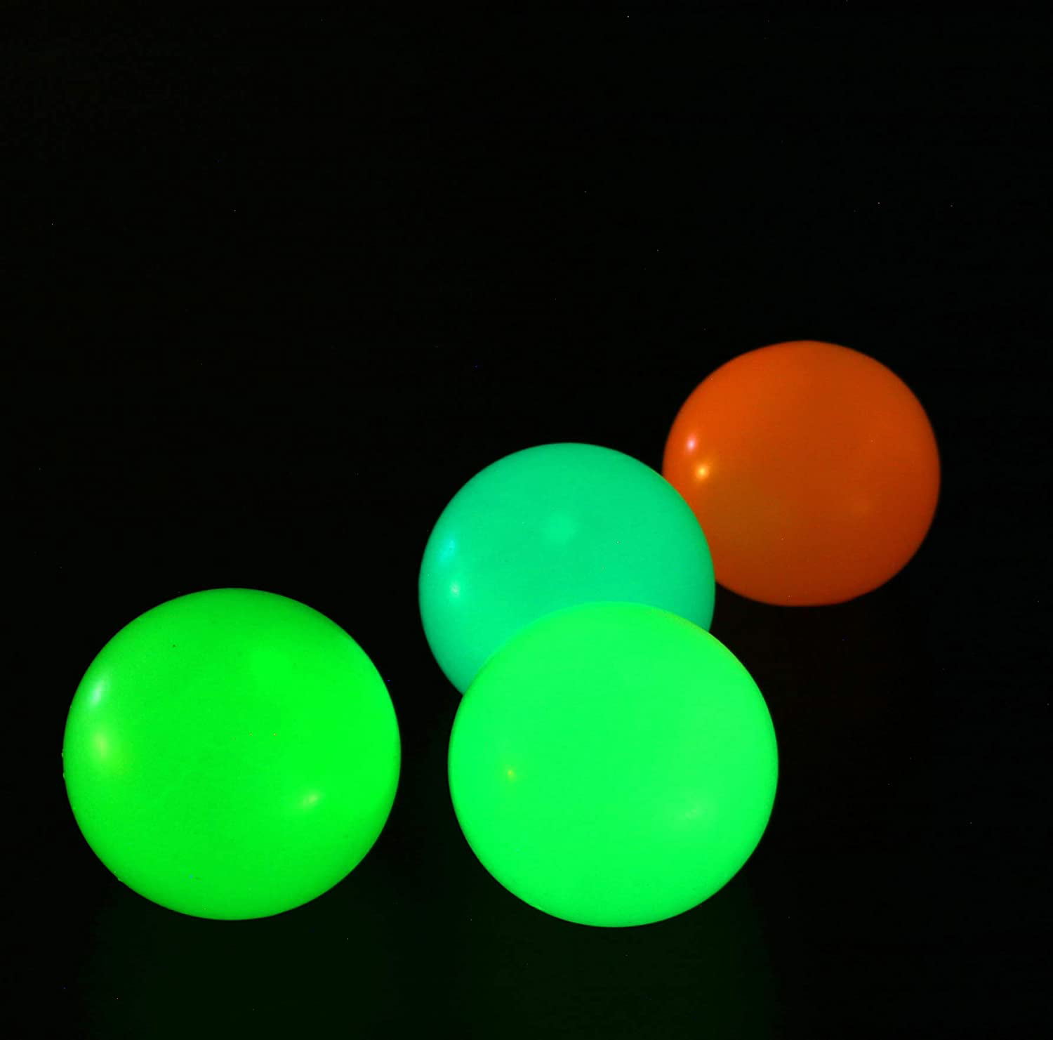 ZERNOBLEIEONE Luminescent Stress Relief Balls Sticky Ball 4 Pcs Set Sticky Squash Ball Globbles Decompression Toy for Kids Teenagers Adults 