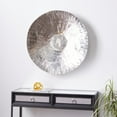 thumbnail image 2 of DecMode Silver Stainless Steel Metal Textured Starburst Plate Wall Decor, 2 of 12