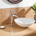 thumbnail image 3 of Polished Chrome Vessel Sink Faucet Waterfall with Pop Up Drain Assembly and Single-Handle Hole Supply Hose Lead-Free Vanity Lavatory Bathroom Faucet Mixer Tap, 3 of 9