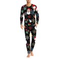 thumbnail image 3 of Renewold Matching Family Christmas Pajamas Set Soft Holiday Clothes Sleepwear for Men Size 5XL 2 Pieces Cozy Round Neck Loungewear Pj Set with Pockets, 3 of 5