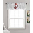 thumbnail image 3 of Faux Linen Valances for Windows Christmas Snowman with Cap Xmas Tree Snowflake Grey Curtains Valance Light Filtering Rod Pocket Small Window Treatment for Kitchen Living Room Bedroom 60x18In, 3 of 6
