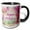 Black/White, variant on 3drose, Colorful Watercolor Roses. Happy Birthday Congratulation Purple Text, 15oz Mug