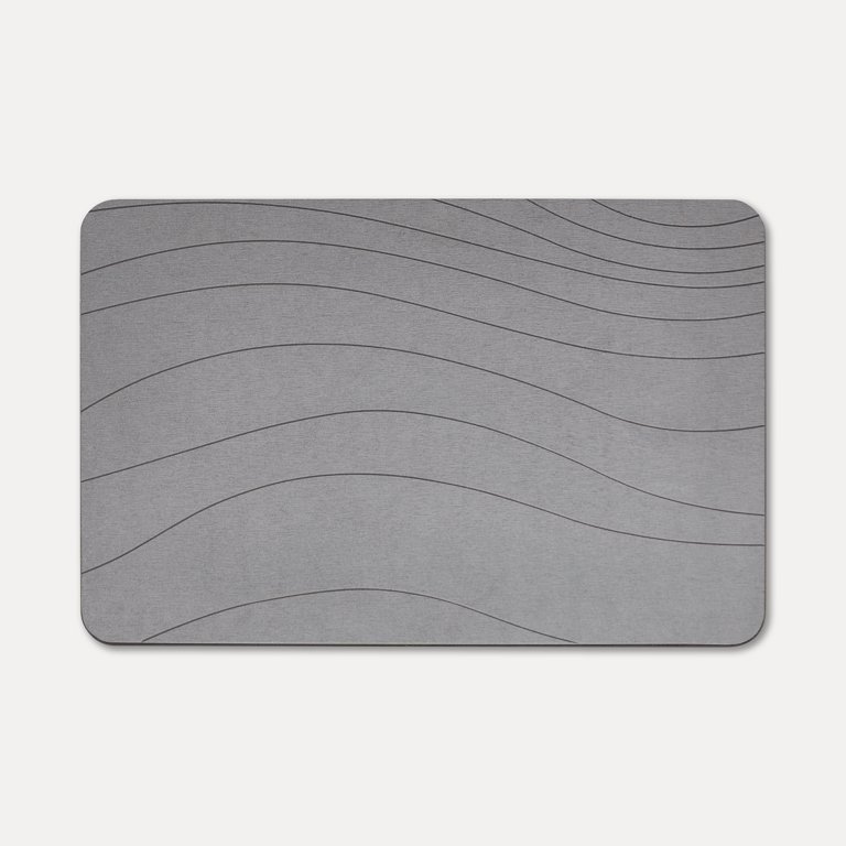 Terra Diatomaceous Earth Stone Bath Mat - 15.3x23.6" Grey, Non-Slip, Quick Dry For Bathroom/Kitchen