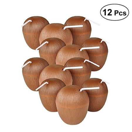 

OUNONA 12 Pcs Coconut Cup Luau Party Favors Supplies Portable Juice Container Drink Cups