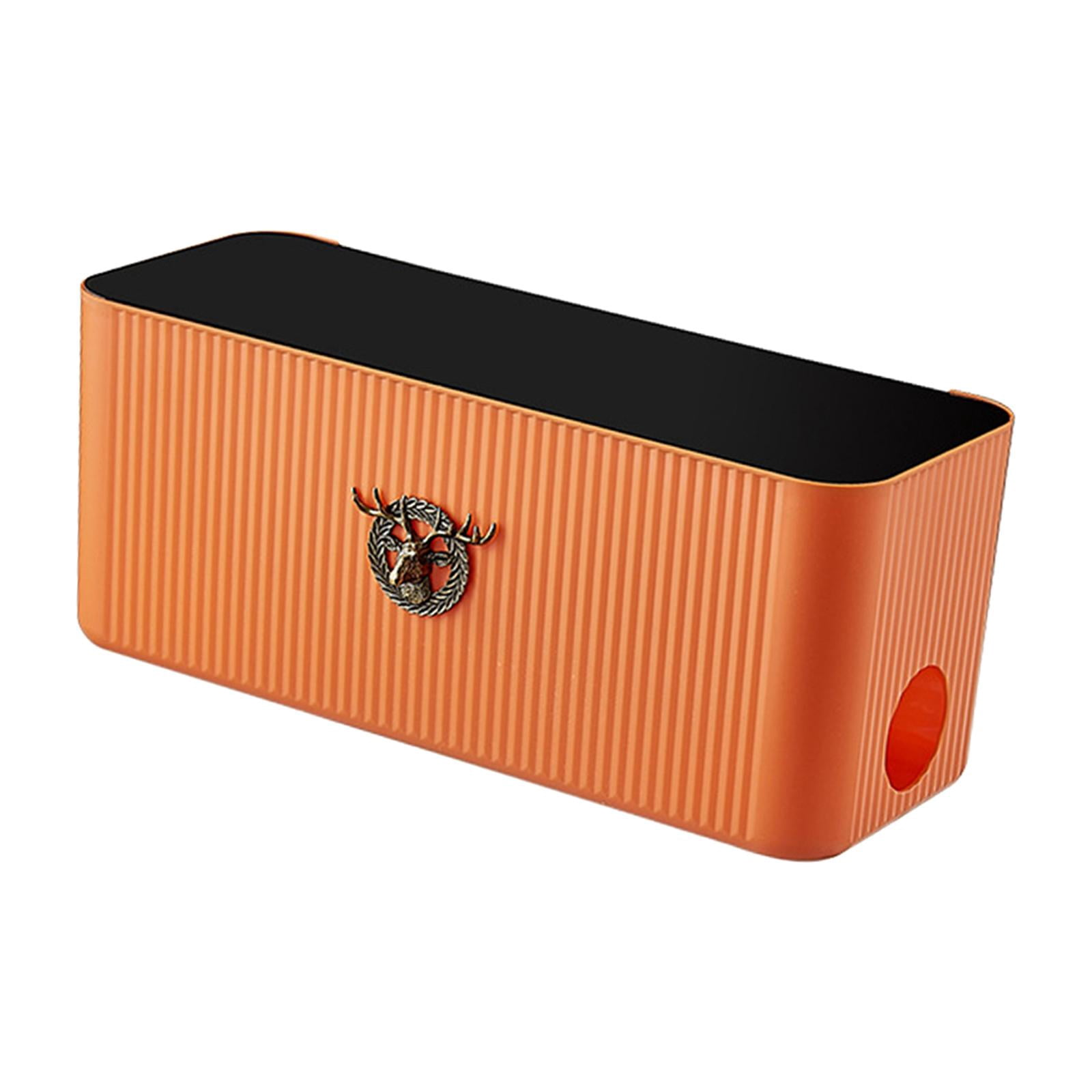 Wzmzjy Cable Management Box Storage Cord Organizer Wires Keeper for Kitchen Dining Room Orange