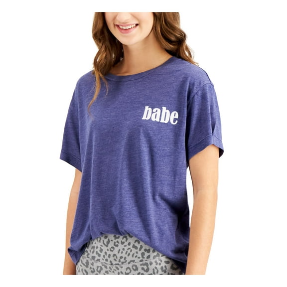 JENNI Intimates Blue Crew Neck Sleep Shirt Pajama Top M