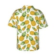thumbnail image 4 of Xecao Pineapple print Hawaiian shirt - a stylish short-sleeve button-down for men, perfect for casual beach and tropical outings., 4 of 9