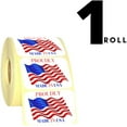 thumbnail image 4 of "Made in USA" Labels 3 X 2 Inches American Flag Stickers Glossy Paper, 500 PCS Per Roll Vinyl Decal United States Flag Sticker for Product Labeling (1 Roll), 4 of 7