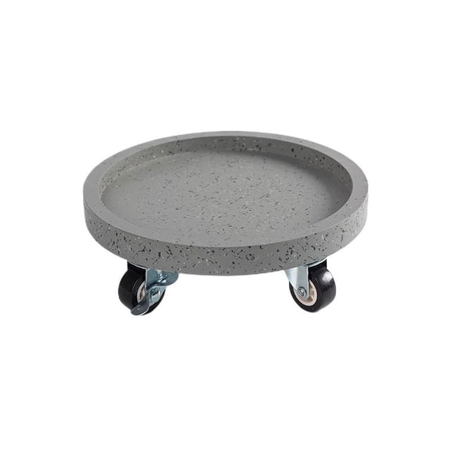 Palet redondo for plantas con bandejas de goteo con ruedas, plato for mover macetas de resina sintética