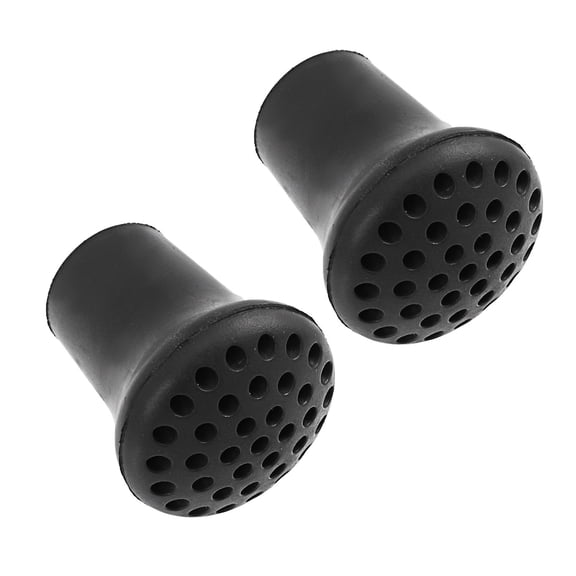 WEUVEB Black Rubber Crutch Cover Outdoor Accessory Professional Antiskid Tip Protector 2Pcs