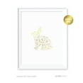 thumbnail image 1 of Rabbit Geometric Animal Origami Wall Art Metallic Gold Ink Print, 1 of 2