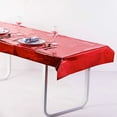 thumbnail image 2 of BalsaCircle 40" x 90" Red Metallic Rectangular Disposable Plastic Tablecloth Tables, 2 of 7