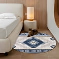 thumbnail image 3 of Blue Beige Boho Round Area Rug 4 FT, Non Slip Indoor Outdoor Rug, Vintage Ethnic Tribal Southwestern Washable Soft Circular Carpet Non-Shedding Floor Mat for Coffee Table Nursery Foyer Balcony, 3 of 8