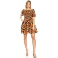 thumbnail image 5 of Sakkas Ife Wax African Ankara Colorful Cocktail Short Dress Off-shoulder w/pockets - 27-Multi - One Size Regular, 5 of 5