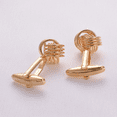 thumbnail image 4 of Yoursfs Cufflinks for Men Gold Color Stainless-Steel Cuff Links for Wedding Engagement Gift, 4 of 6