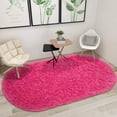 thumbnail image 6 of Homore Ultra Soft Modern Oval Rugs for Bedroom,2.6' x 5.3',Hot Pink, 6 of 7