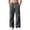 Dark Gray, variant on Men Elastic Drawstring Wide Leg Cargo Pants Diagonal Side Flap Pockets Quick Dry Ripstop Baggy Urban Skate Outdoor Casual Trousers Yellow M