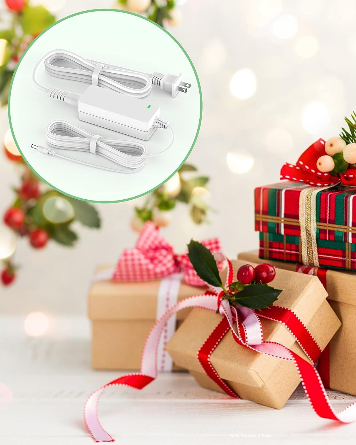 Power Cord for Cricut Explore air 2/Expression 2/Maker/Explore One/Create/Cake/Mini/Original Replacement for Cricut Maker KSAH1800250T1M2 Cutting 18V Charger Power Supply (White)