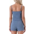 thumbnail image 3 of INSPIRE CHIC Womens Pajamas Ribbed Knit Lace Trim Camisole Sleeveless Tank Top with Shorts Sleepwear Lounge Sets M Blue, 3 of 6