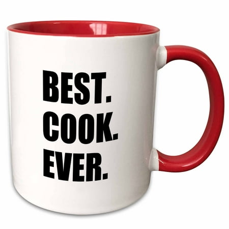3dRose Best Cook Ever - text gifts for worlds greatest chef and cooking fans - Two Tone Red Mug,