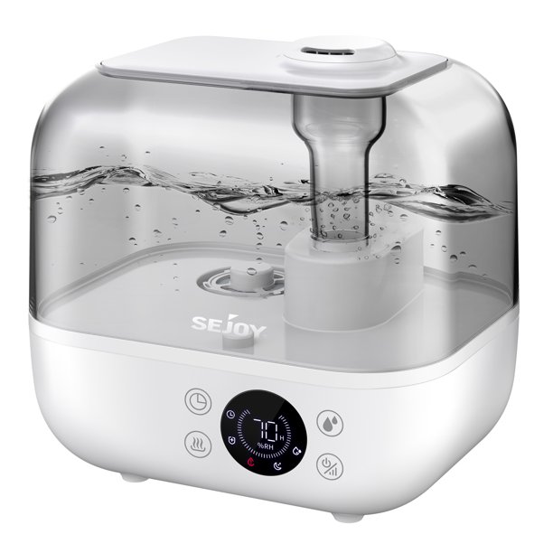SEJOY Humidifier for Room, Cool Warm Mist Ultrasonic Air Humidifiers, 5L Top Fill, Auto Shutoff