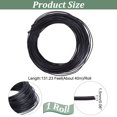 thumbnail image 3 of 1 Roll Metal Wire 43.74 Yard Black Bendable Wire Iron Craft Wire Sculpting Wire for Bridal Dress Floral Hat Brims Jewelry Making Diameter:1.5mm, 3 of 9