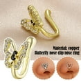 thumbnail image 2 of Crystal Butterfly Fake NoseRing Non Piercing Clip On Nose Cuff Style D8A2, 2 of 8
