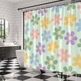 thumbnail image 3 of Cute Retro Flower Shower Curtain Colorful Floral Unique Pastel Daisy Groovy Lovely Women Girls Green Fabric Bathroom Decor Curtains with Hooks,36 x 72, 3 of 6
