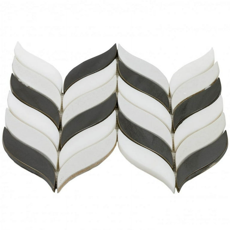 Divine Sprig Gunmetal 11.75 in. x 10.5 in. Marble and Ceramic Mosaic Tile (0.86 Sq. Ft.) Divine Sprig Gunmetal 11.75 in. x 10.5 in. Marble and Ceramic Mosaic Tile (0.86 Sq. Ft.)