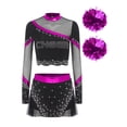 thumbnail image 3 of Moggemol Womens 3Pcs Cheer Leader Outfits School Cheerleading Uniform Set Hot Pink M, 3 of 5